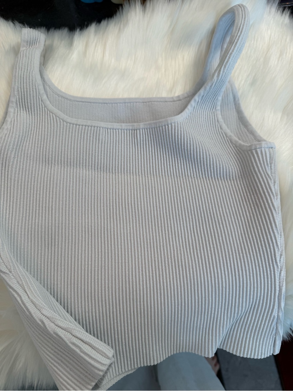 Babaton white Ribbed Tank Top